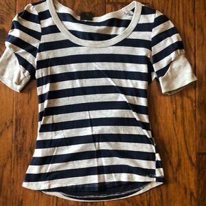 Navy gray stripe top 